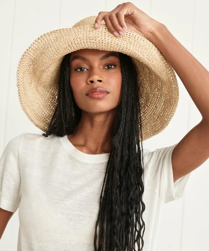 Hats and Beanies Women Jenni Kayne Wide Brim Raffia Hat Natural