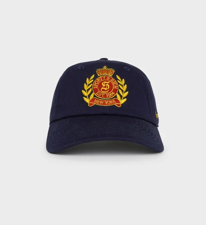 Hats Women Sporty and Rich NY Crest Hat 8211 NavyGold