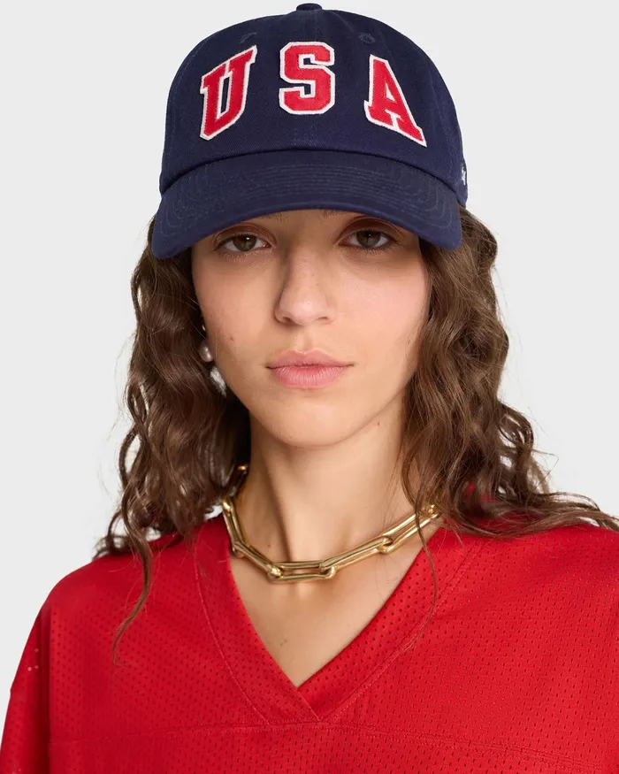 Hats Women Sporty and Rich USA Hat 8211 NavySports Red White