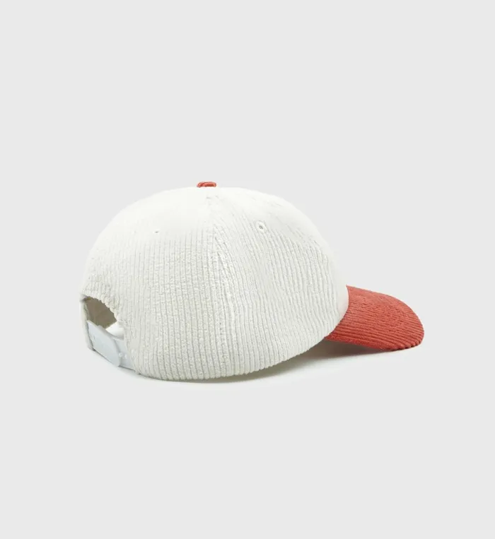 Hats Women Sporty and Rich Wellness Club Corduroy Hat 8211 StrawberryWhite