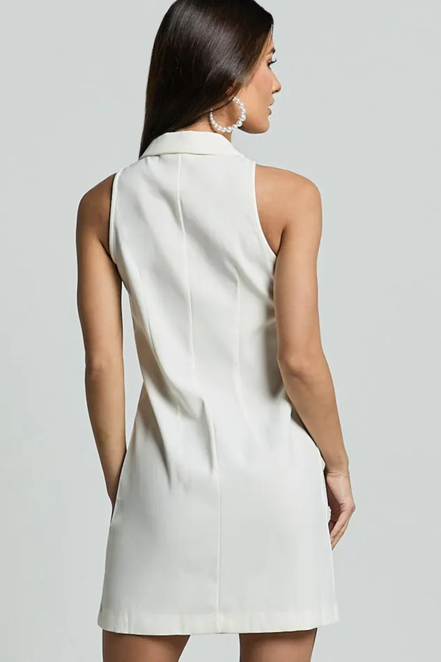Helen Mini Dress 8211 Collared Button Down Mini Dress In White Women Showpo Dresses