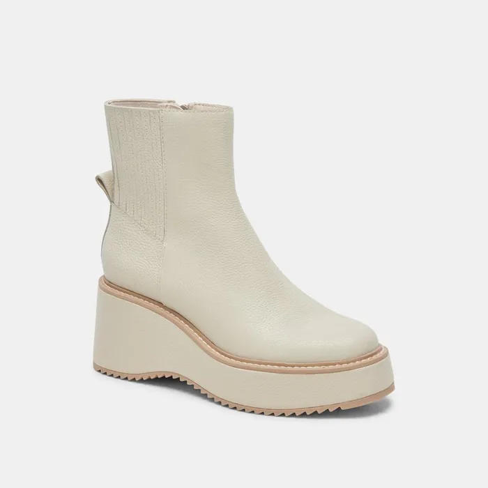Hilde Boots Ivory Leather Women Dolce Vita Boots and Booties