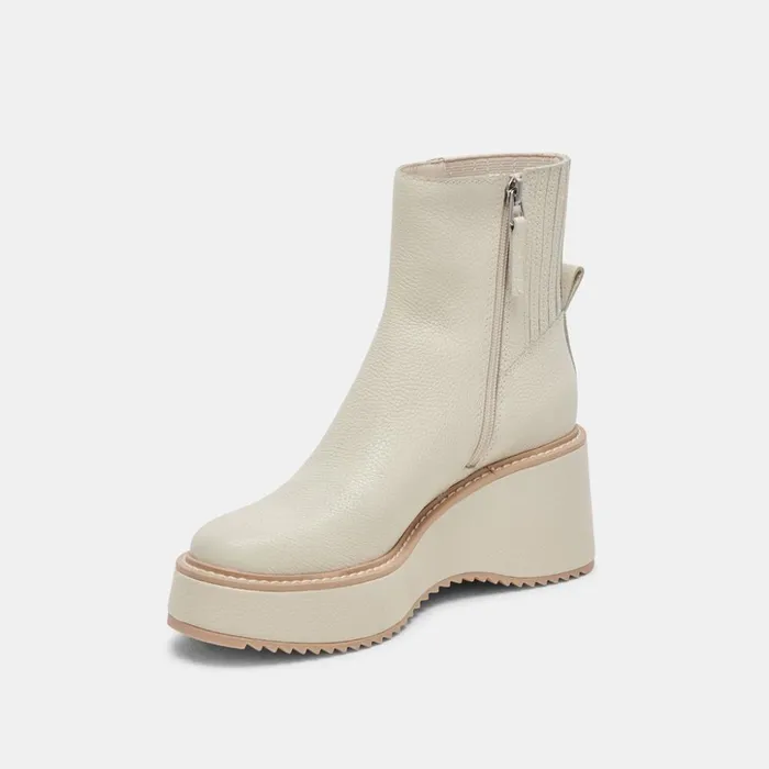 Hilde Boots Ivory Leather Women Dolce Vita Boots and Booties