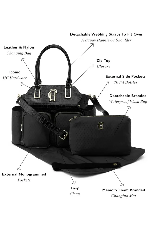 Holland Cooper Baby Changing Bags Women Thames Changing Bag Black Monogram