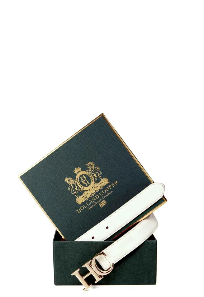 Holland Cooper Belts Women Atelier Slim Logo Belt Off White
