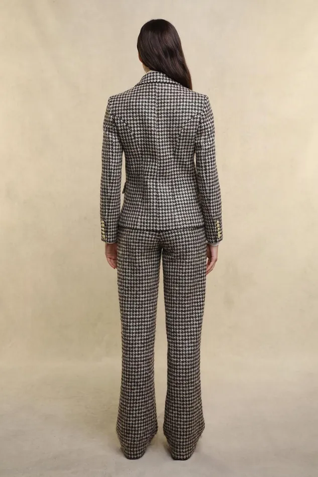 Holland Cooper Blazers Women Knightsbridge Blazer Coffee Houndstooth Holland Cooper Blazers Women Knightsbridge Blazer Coffee Houndstooth