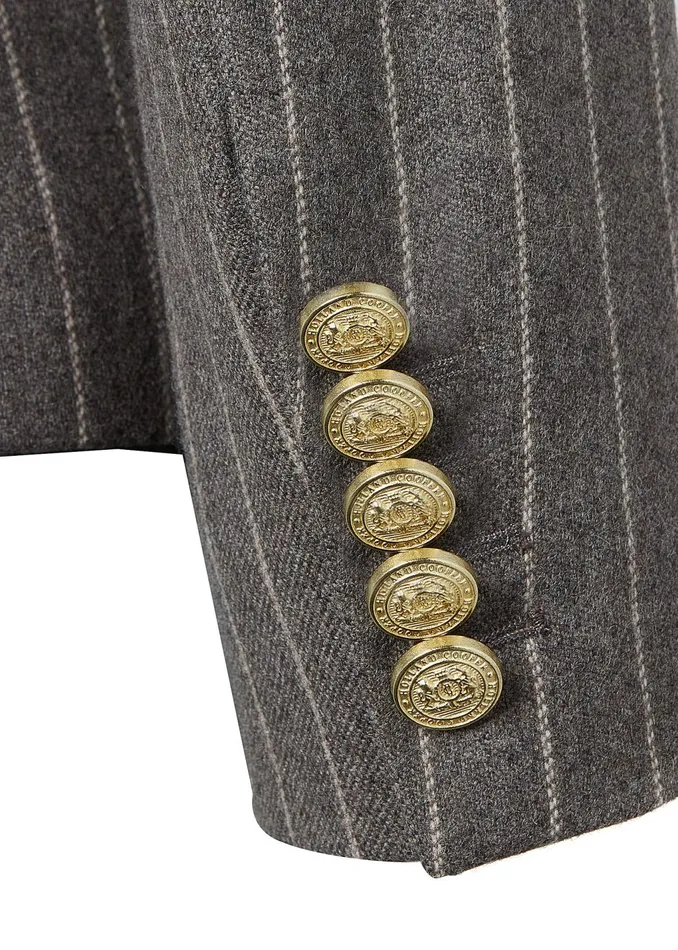 Holland Cooper Blazers Women Knightsbridge Blazer Soft Grey Pinstripe
