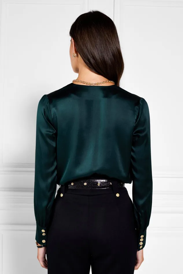 Holland Cooper Bodysuits Women Silk Bodysuit Emerald Holland Cooper Bodysuits Women Silk Bodysuit Emerald