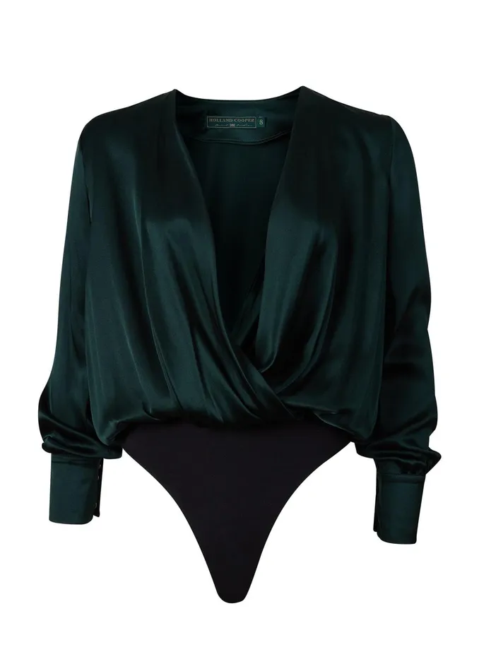 Holland Cooper Bodysuits Women Silk Bodysuit Emerald Holland Cooper Bodysuits Women Silk Bodysuit Emerald