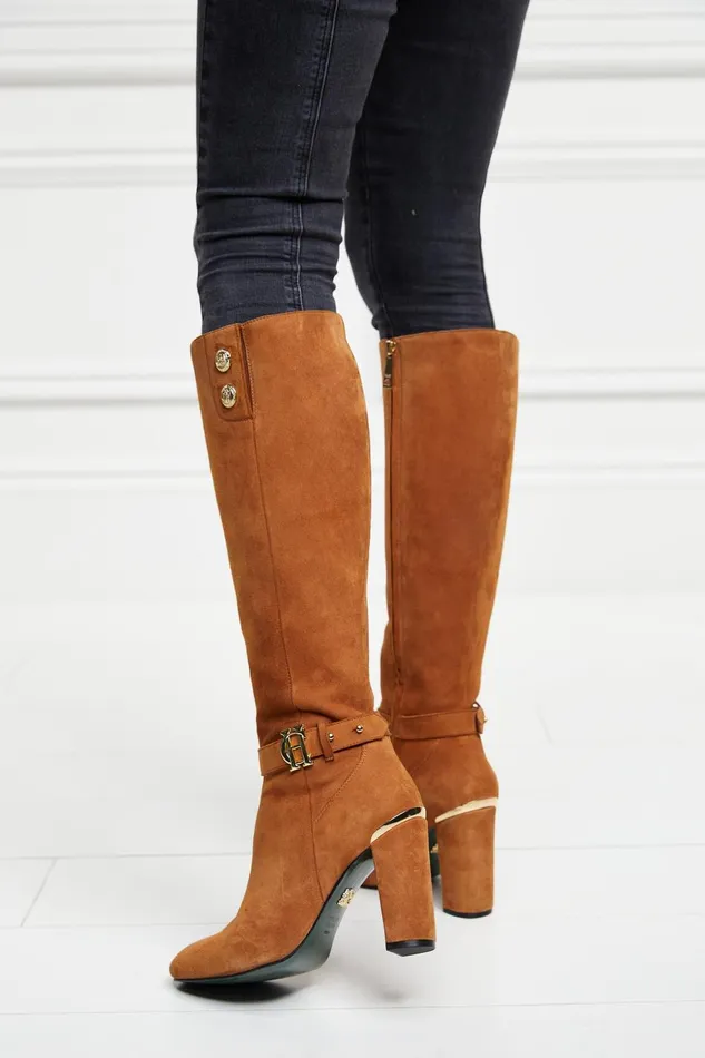 Holland Cooper Boots Women Marlborough Knee Boot Tan