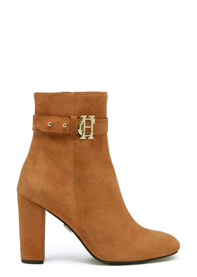 Holland Cooper Boots Women Mayfair Suede Ankle Boot Tan