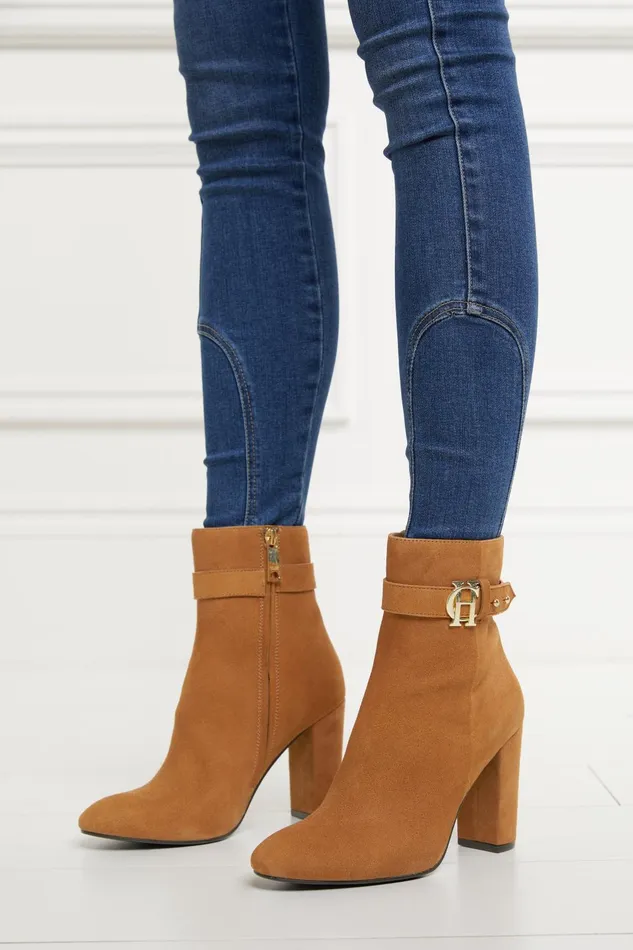 Holland Cooper Boots Women Mayfair Suede Ankle Boot Tan Holland Cooper Boots Women Mayfair Suede Ankle Boot Tan