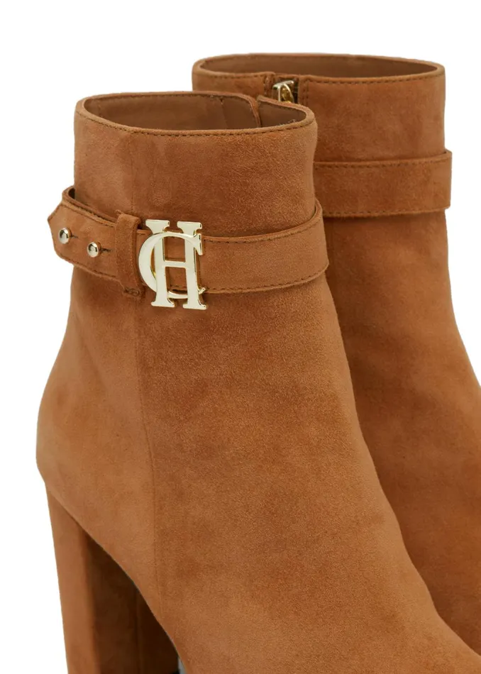 Holland Cooper Boots Women Mayfair Suede Ankle Boot Tan Holland Cooper Boots Women Mayfair Suede Ankle Boot Tan