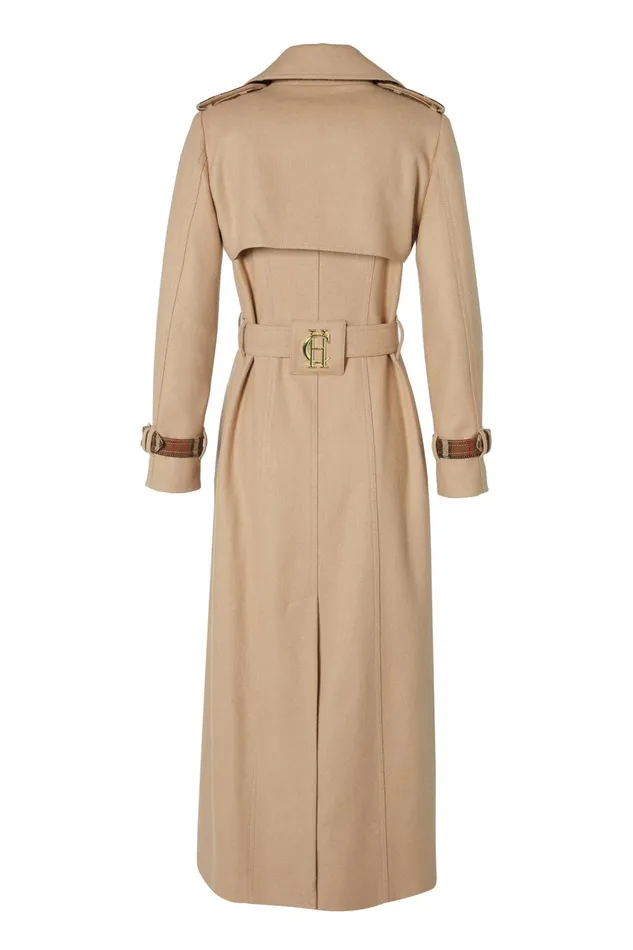 Holland Cooper Coats Women Full Length Chelsea Trench Coat Camel