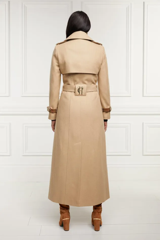 Holland Cooper Coats Women Full Length Chelsea Trench Coat Camel