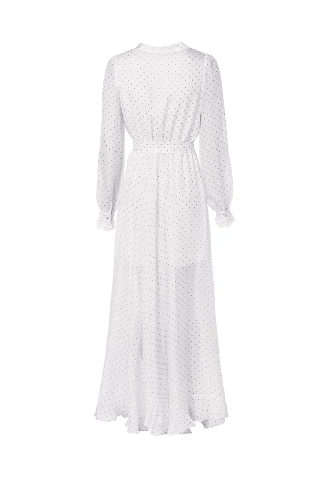 Holland Cooper Dresses Women Ellisa Maxi Dress Ecru Polka Dot