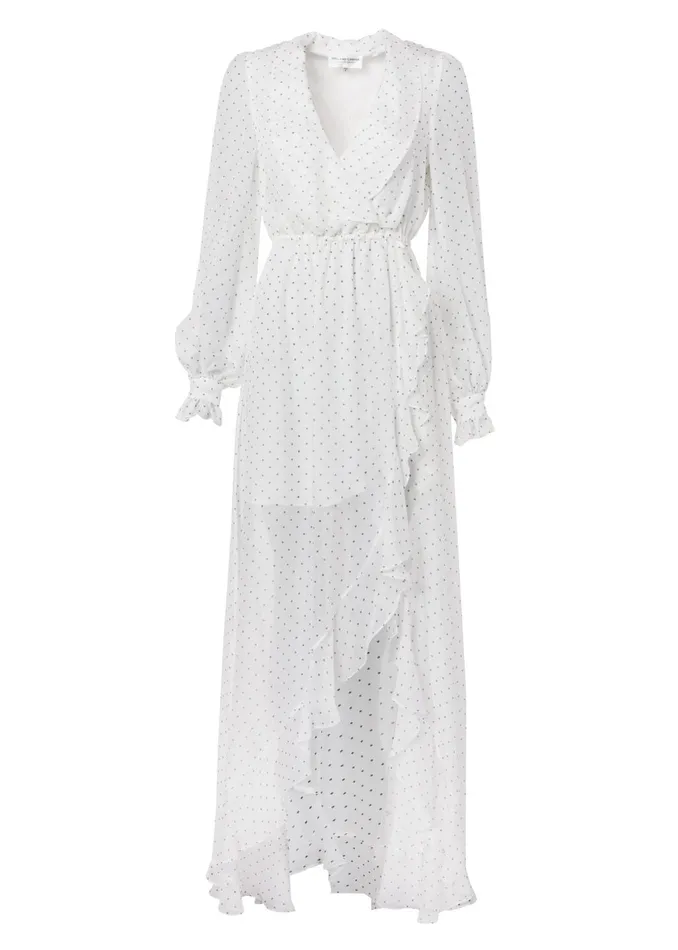 Holland Cooper Dresses Women Ellisa Maxi Dress Ecru Polka Dot