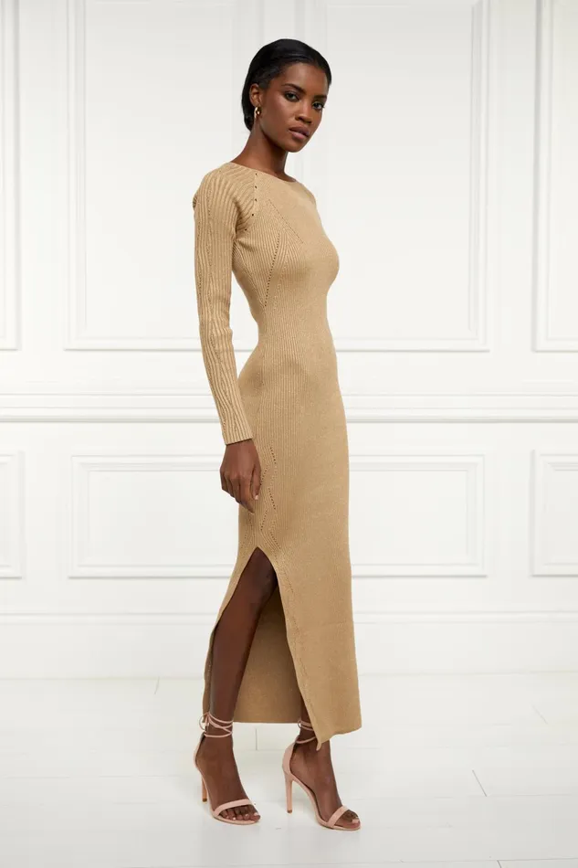 Holland Cooper Dresses Women Jessica Maxi Dress Gold