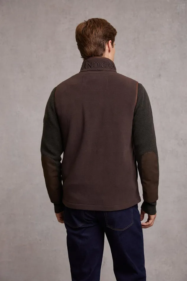 Holland Cooper Fleeces Men Country Fleece Gilet Chocolate