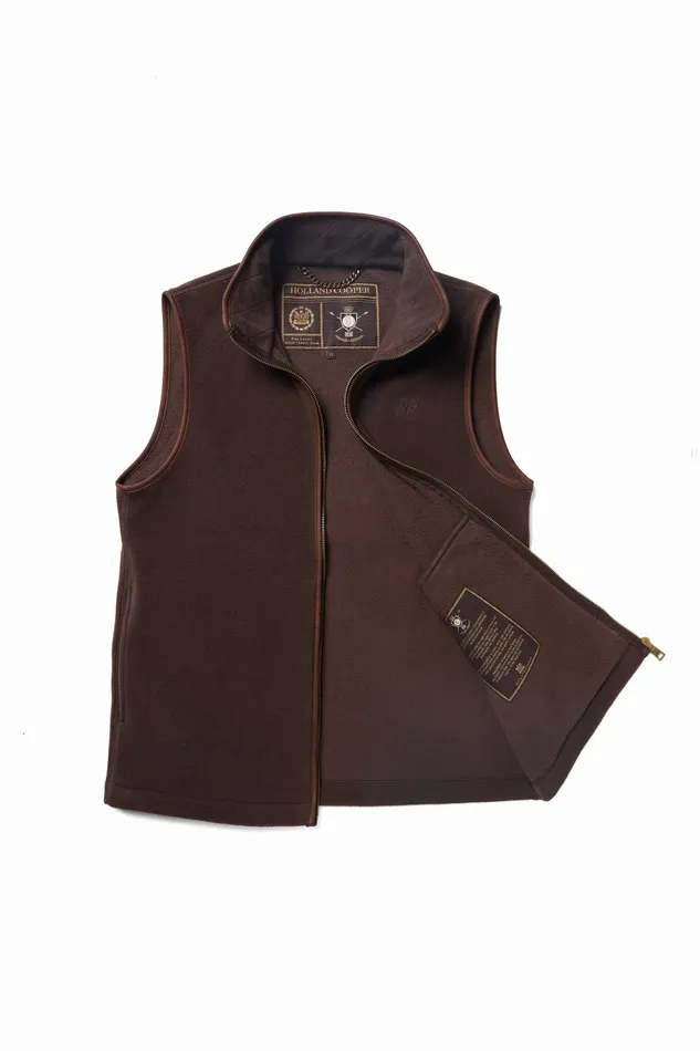 Holland Cooper Fleeces Men Country Fleece Gilet Chocolate