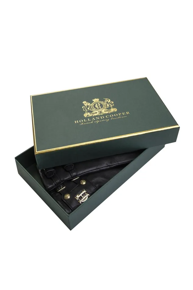Holland Cooper Gloves Women Monogram Leather Gloves Black Holland Cooper Gloves Women Monogram Leather Gloves Black