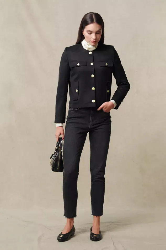 Holland Cooper Jackets Women Chelsea Jacket Black Twill Holland Cooper Jackets Women Chelsea Jacket Black Twill