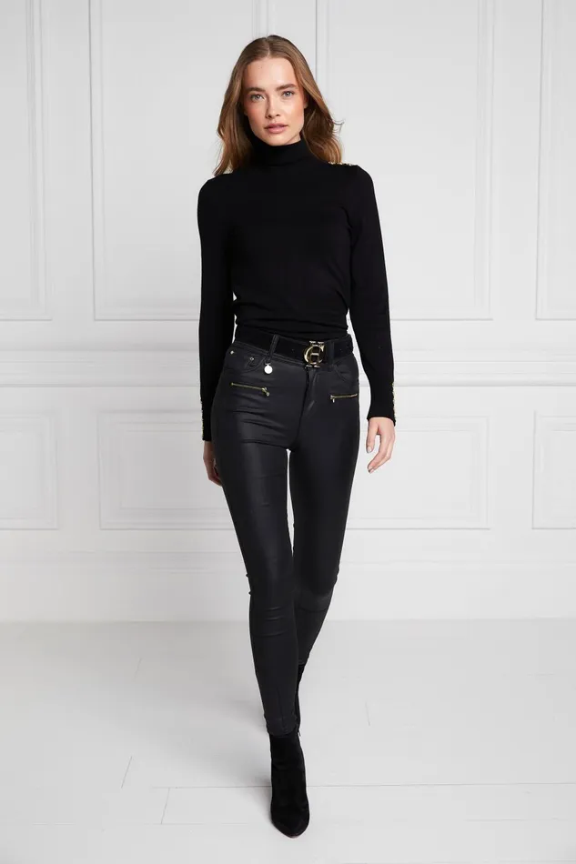 Holland Cooper Jeans Women Coated Jodhpur Jean Black