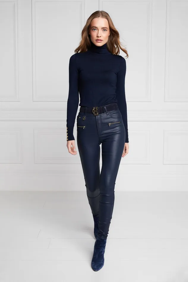 Holland Cooper Jeans Women Coated Jodhpur Jean Navy