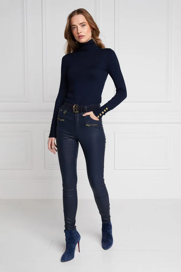 Holland Cooper Jeans Women Coated Jodhpur Jean Navy Holland Cooper Jeans Women Coated Jodhpur Jean Navy