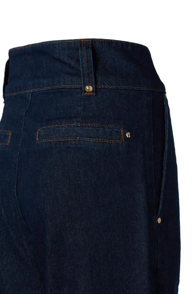 Holland Cooper Jeans Women Tailored Wide Leg Jean Deep Indigo