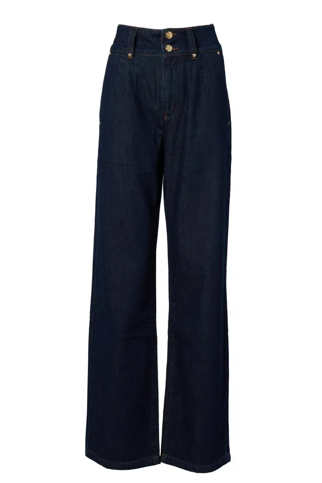 Holland Cooper Jeans Women Tailored Wide Leg Jean Deep Indigo