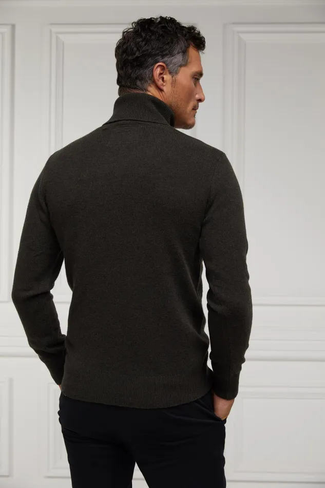 Holland Cooper Knitwear Men Byron Roll Neck Knit Charcoal