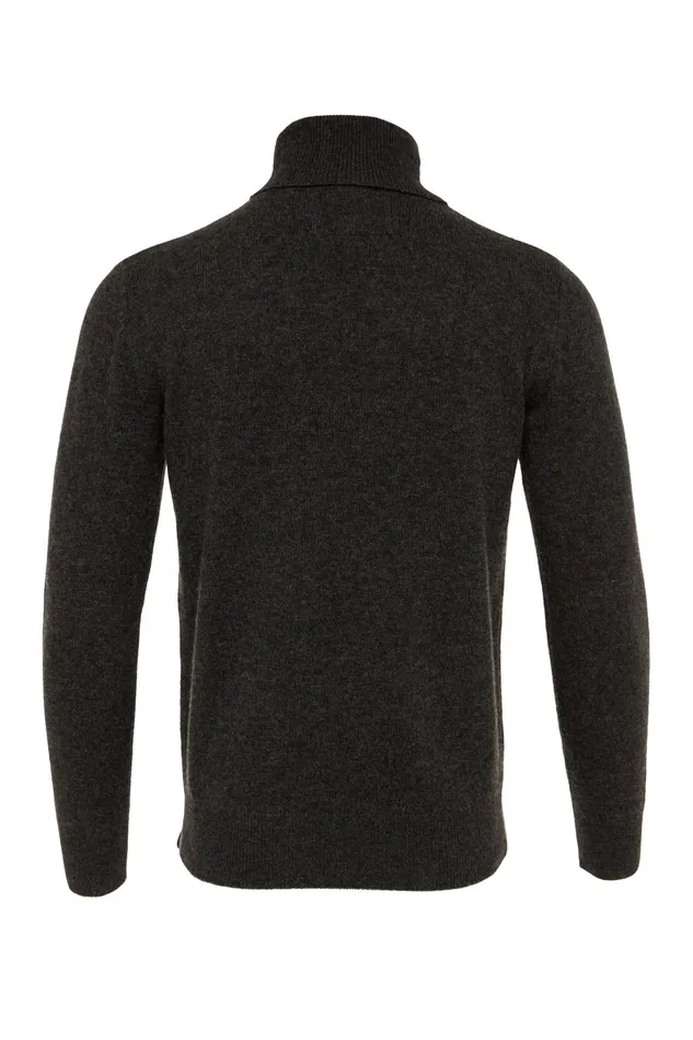 Holland Cooper Knitwear Men Byron Roll Neck Knit Charcoal