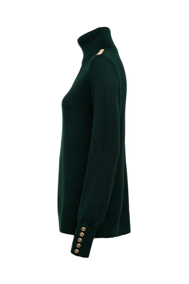 Holland Cooper Knitwear Women Chamonix Roll Neck Knit Emerald Holland Cooper Knitwear Women Chamonix Roll Neck Knit Emerald