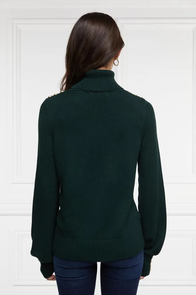 Holland Cooper Knitwear Women Chamonix Roll Neck Knit Emerald Holland Cooper Knitwear Women Chamonix Roll Neck Knit Emerald