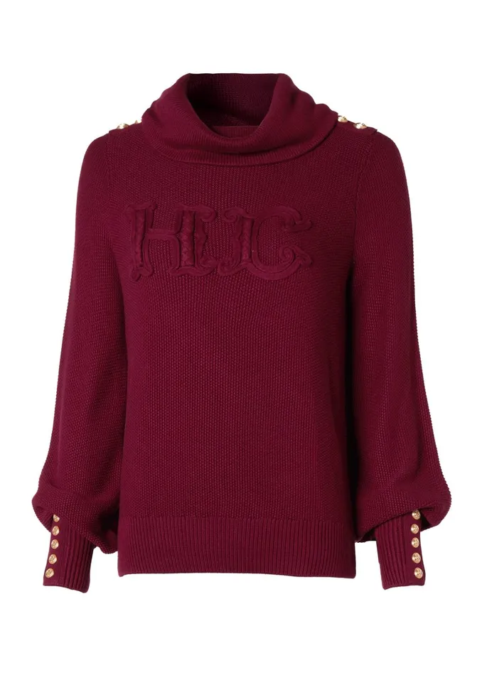 Holland Cooper Knitwear Women Daisy Roll Neck Knit Wine Holland Cooper Knitwear Women Daisy Roll Neck Knit Wine