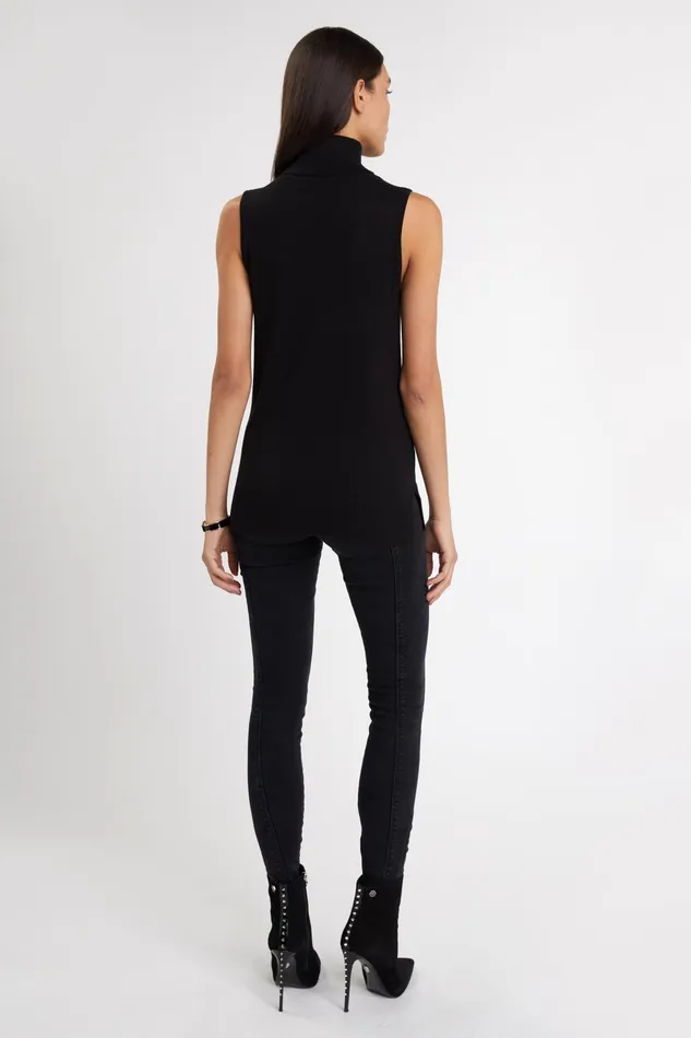Holland Cooper Knitwear Women Luxury Sleeveless Roll Neck Black Holland Cooper Knitwear Women Luxury Sleeveless Roll Neck Black