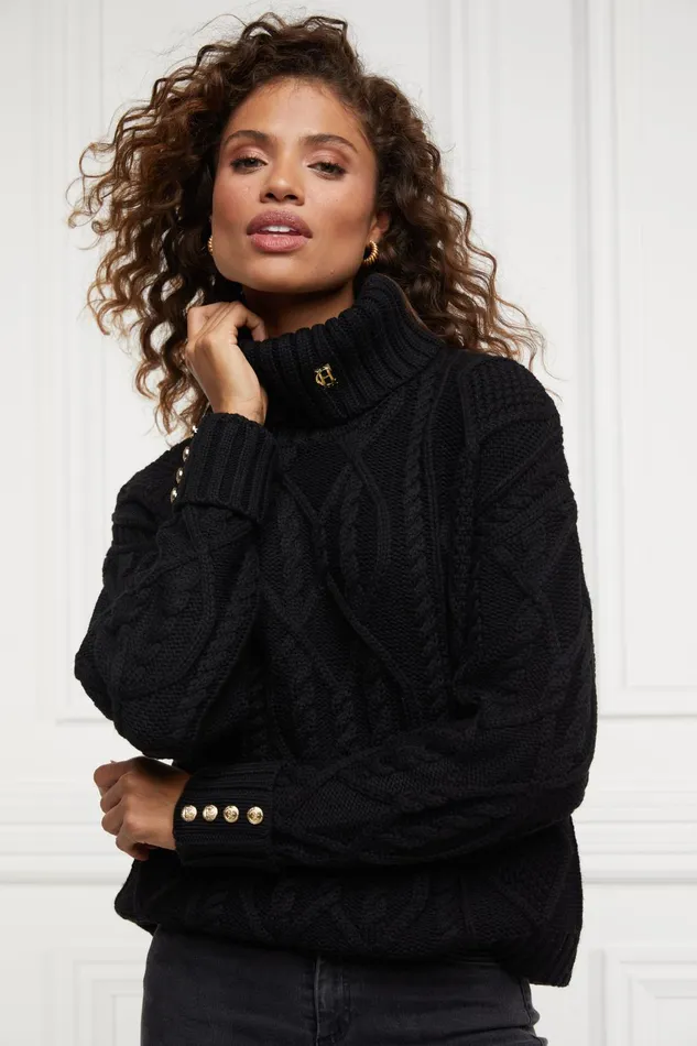 Holland Cooper Knitwear Women Noveli Cable Knit Black