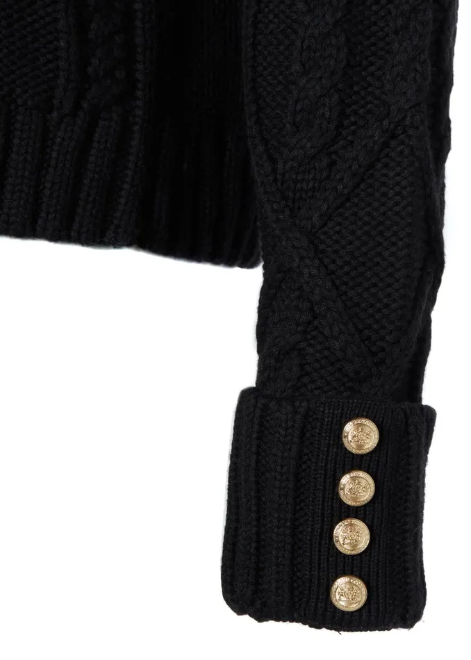 Holland Cooper Knitwear Women Noveli Cable Knit Black Holland Cooper Knitwear Women Noveli Cable Knit Black
