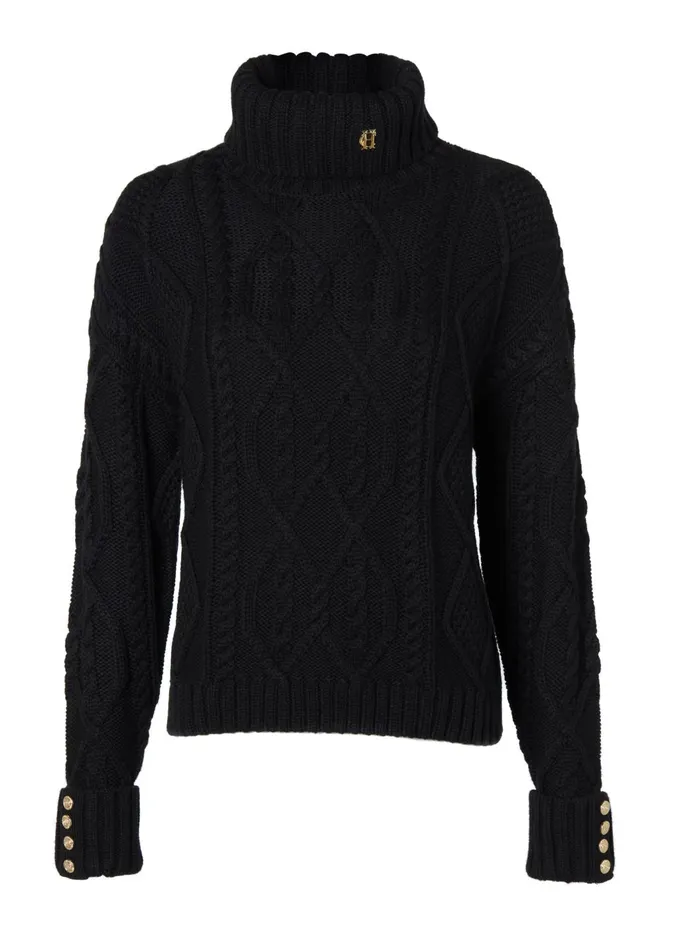 Holland Cooper Knitwear Women Noveli Cable Knit Black Holland Cooper Knitwear Women Noveli Cable Knit Black