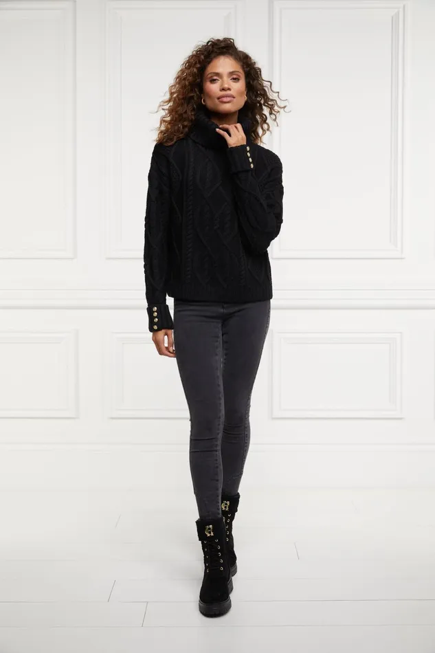 Holland Cooper Knitwear Women Noveli Cable Knit Black Holland Cooper Knitwear Women Noveli Cable Knit Black
