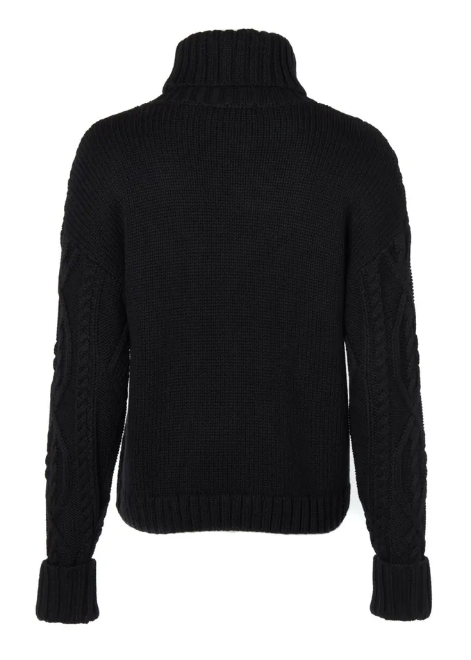 Holland Cooper Knitwear Women Noveli Cable Knit Black Holland Cooper Knitwear Women Noveli Cable Knit Black