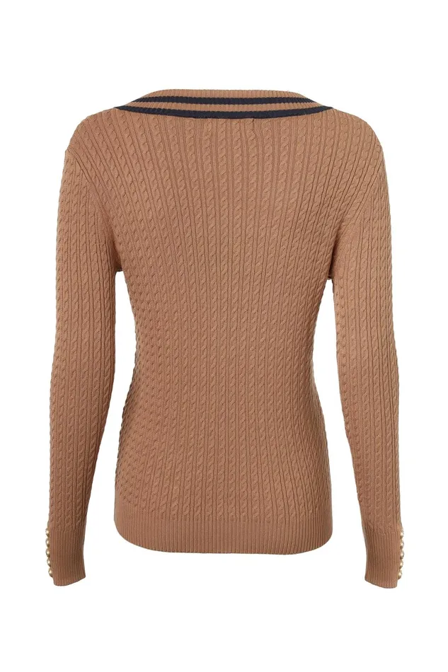 Holland Cooper Knitwear Women Zoe Knit Dark Camel Marl Holland Cooper Knitwear Women Zoe Knit Dark Camel Marl