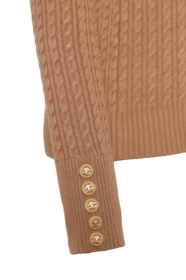 Holland Cooper Knitwear Women Zoe Knit Dark Camel Marl Holland Cooper Knitwear Women Zoe Knit Dark Camel Marl