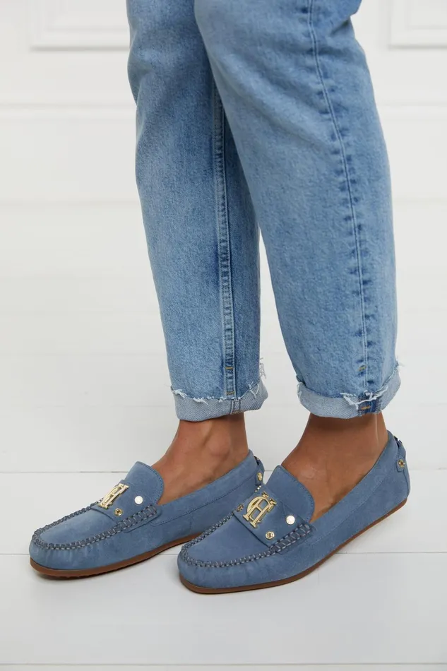 Holland Cooper Loafers Women The Driving Loafer Soft Blue Holland Cooper Loafers Women The Driving Loafer Soft Blue
