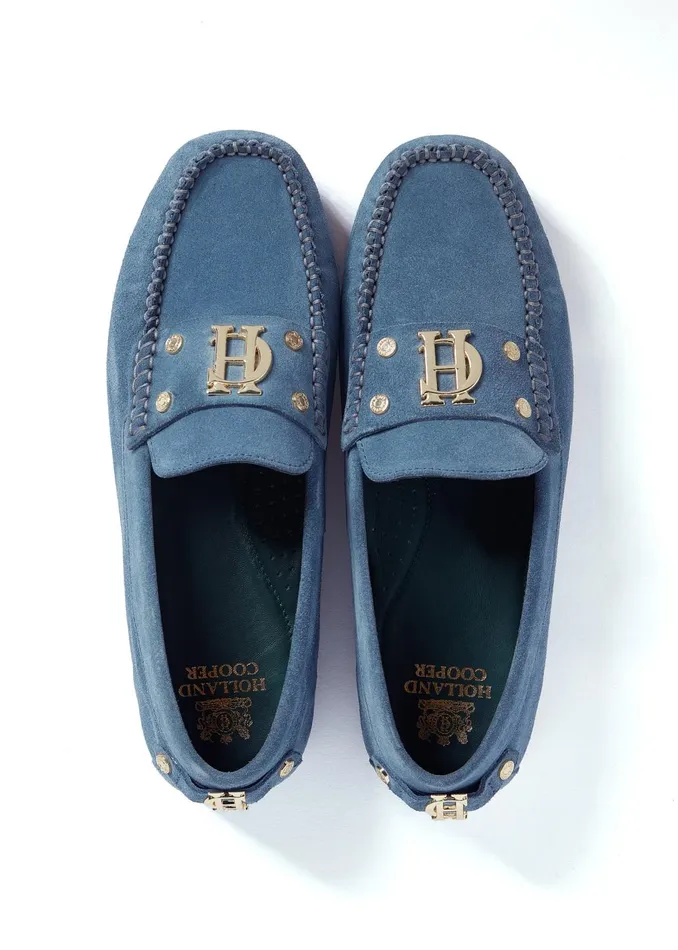 Holland Cooper Loafers Women The Driving Loafer Soft Blue Holland Cooper Loafers Women The Driving Loafer Soft Blue