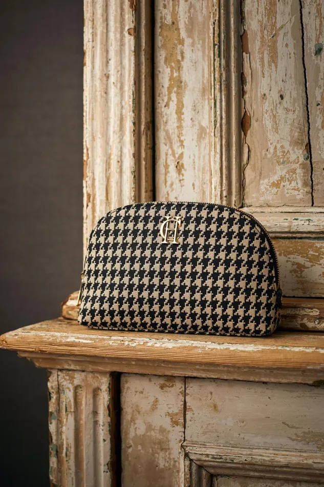 Holland Cooper Makeup Bags Women Chelsea Makeup Bag Ecru Houndstooth