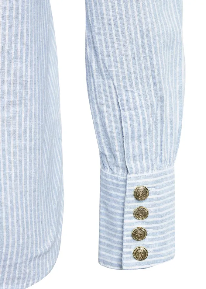 Holland Cooper Shirts and Blouses Women Classic VNeck Blouse Azure Stripe Holland Cooper Shirts and Blouses Women Classic VNeck Blouse Azure Stripe
