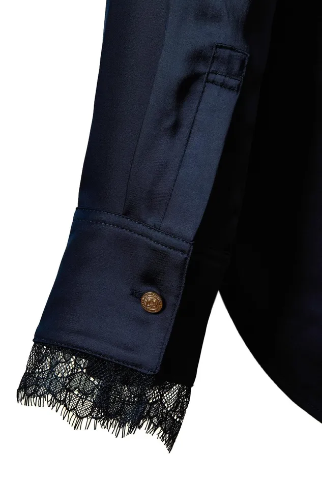 Holland Cooper Shirts and Blouses Women Lace VNeck Blouse Ink Navy Holland Cooper Shirts and Blouses Women Lace VNeck Blouse Ink Navy
