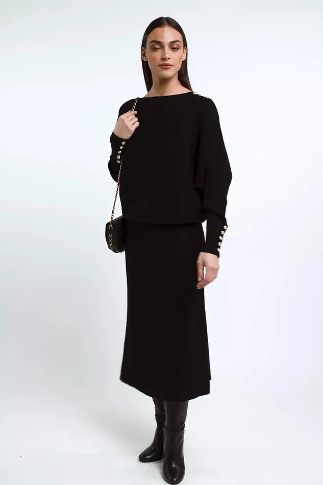 Holland Cooper Skirts Women Leyla Knitted Skirt Black Holland Cooper Skirts Women Leyla Knitted Skirt Black